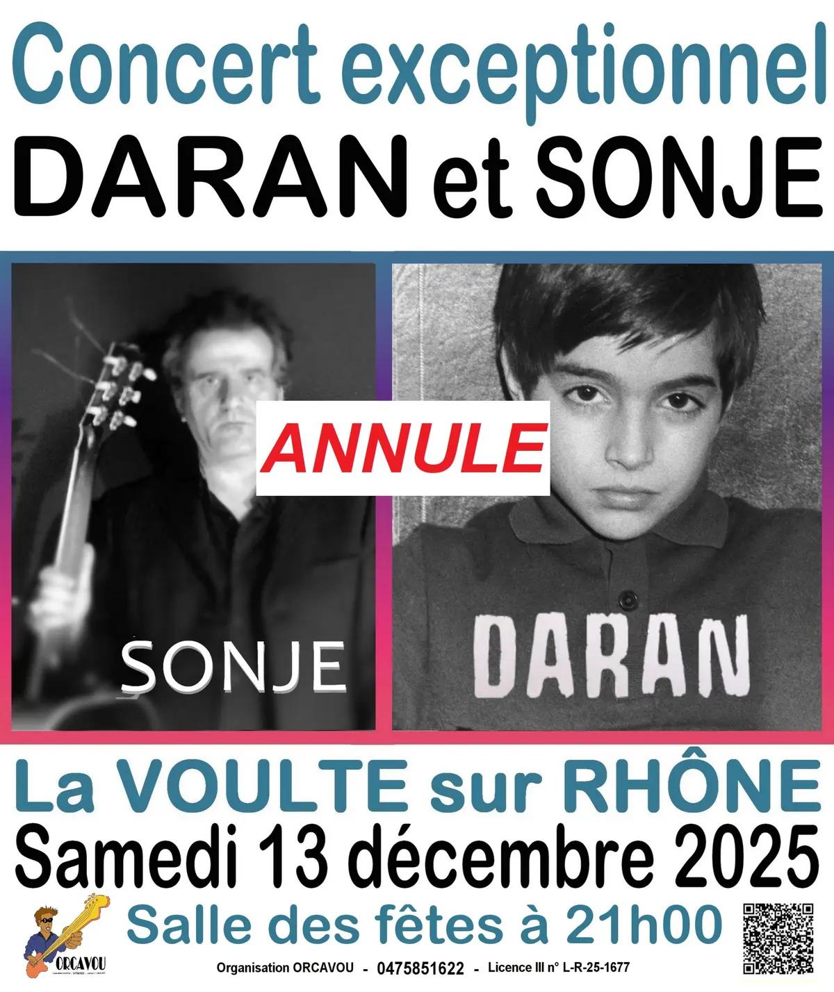 Concert ANNULE Sonje et DARAN