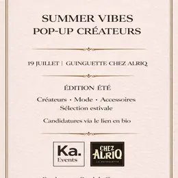 Appel à candidatures Summer Vibes — Pop-up Créateurs
