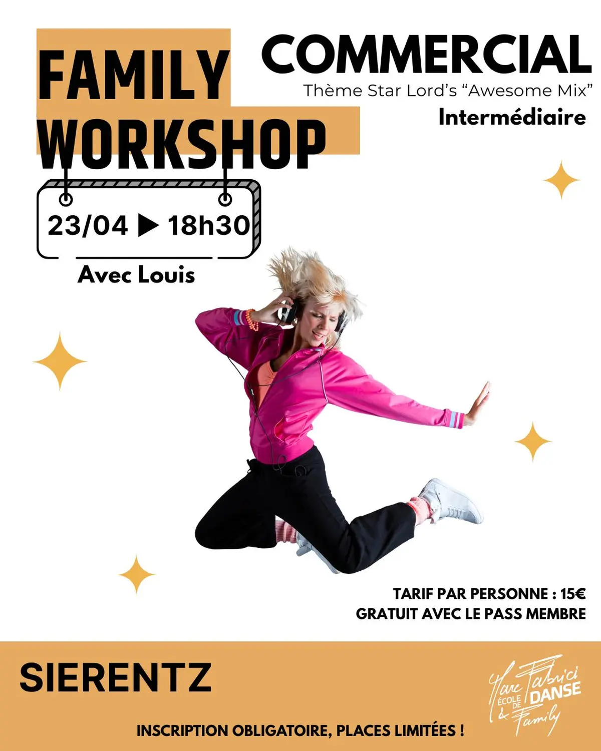 Family Workshop – Commercial Niveau intermédiaire – Thème Star-Lord Awesome Mix