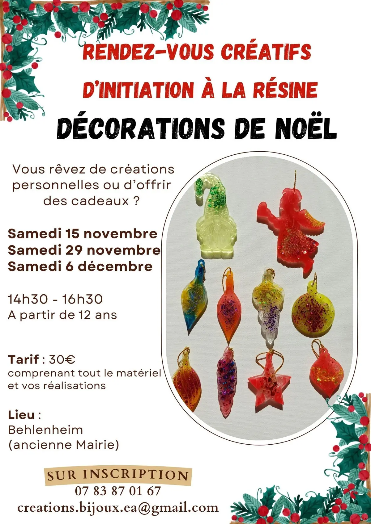Atelier d'initiation et de création en résine