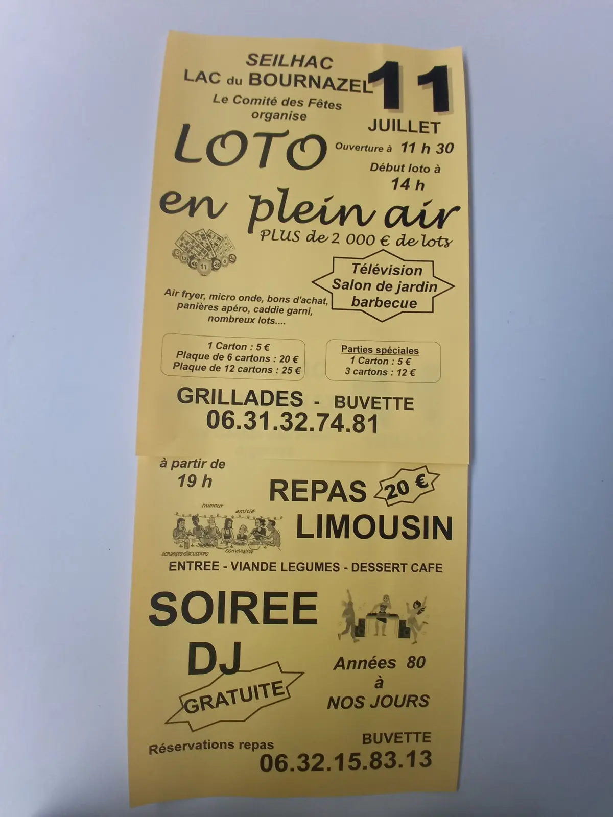 LOTO  REPAS le soir - BAL gratuit