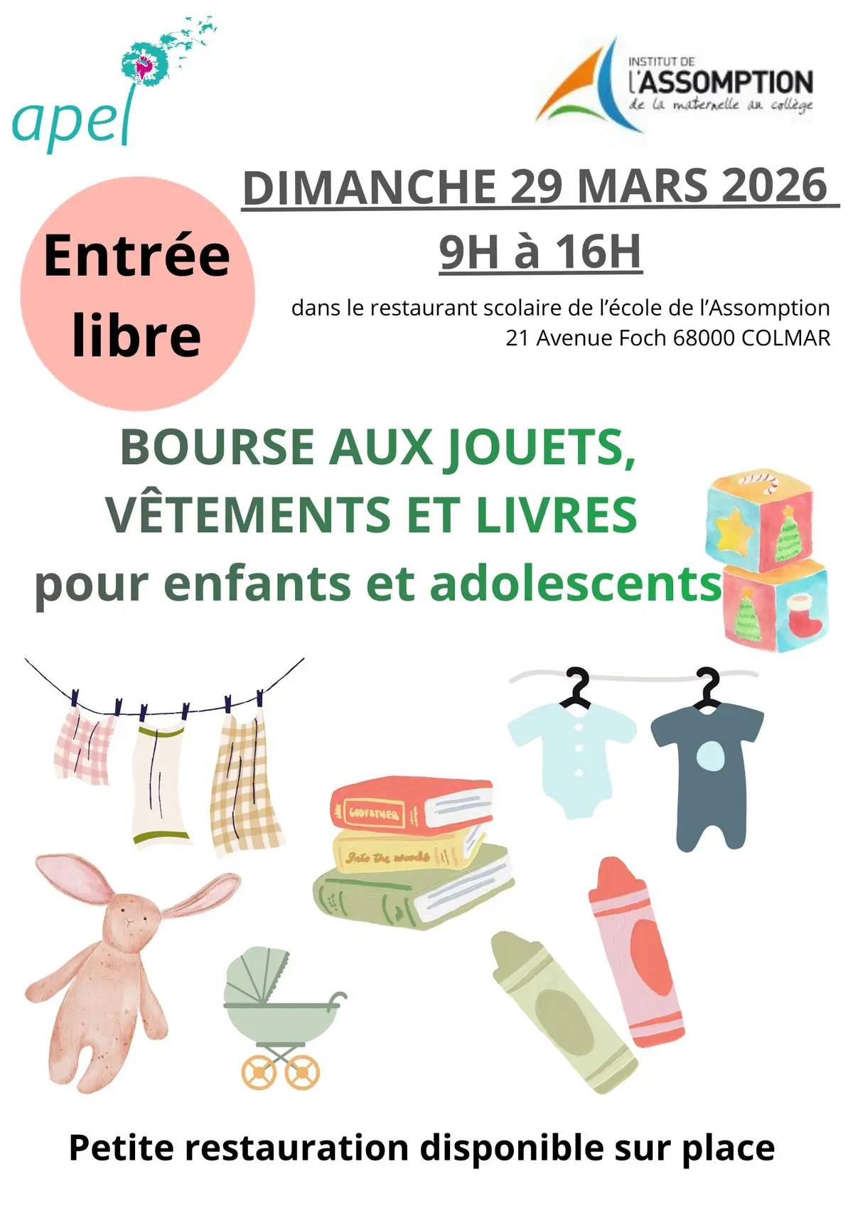 Bourse aux jouets, vêtements et livres pour enfants et adolescents