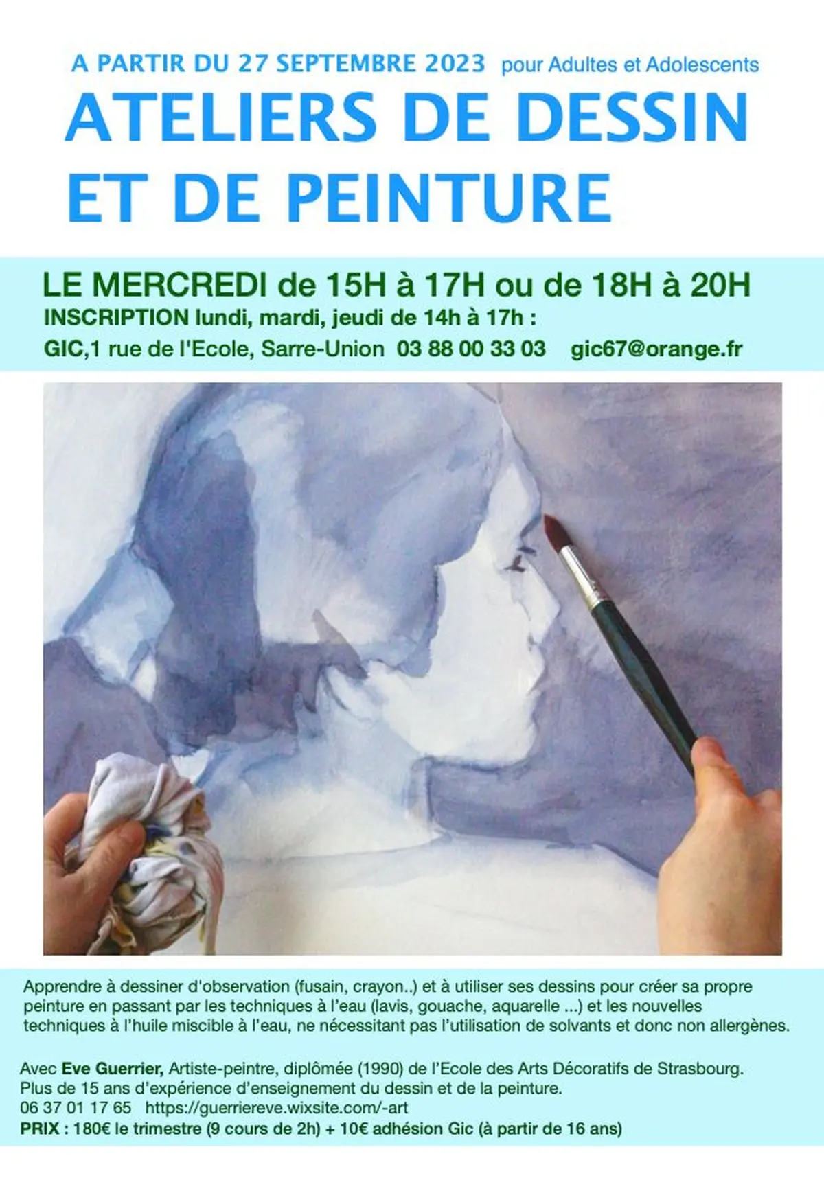 Cours de dessin et peinture avec Eve Guerrier