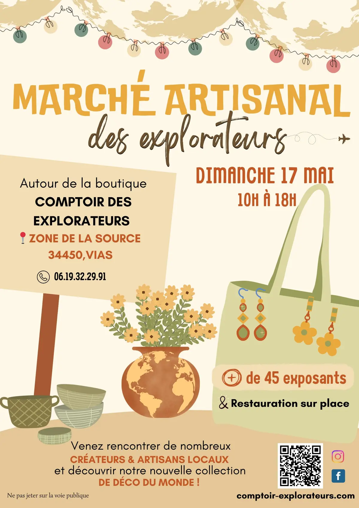 Marché Artisanal des Explorateurs - VIAS (34) - Dimanche 17 MAI