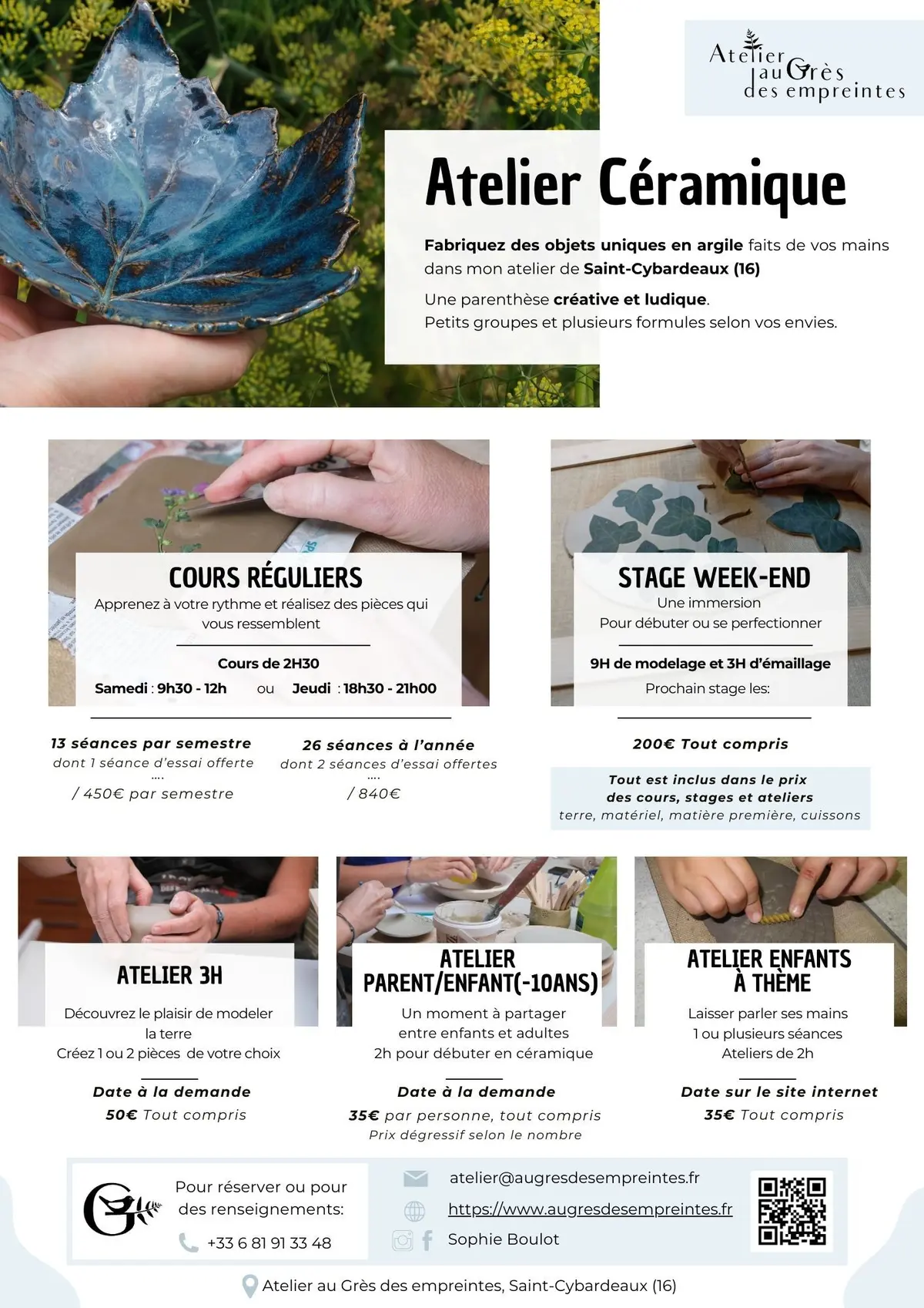 Cours de céramique ( poterie )