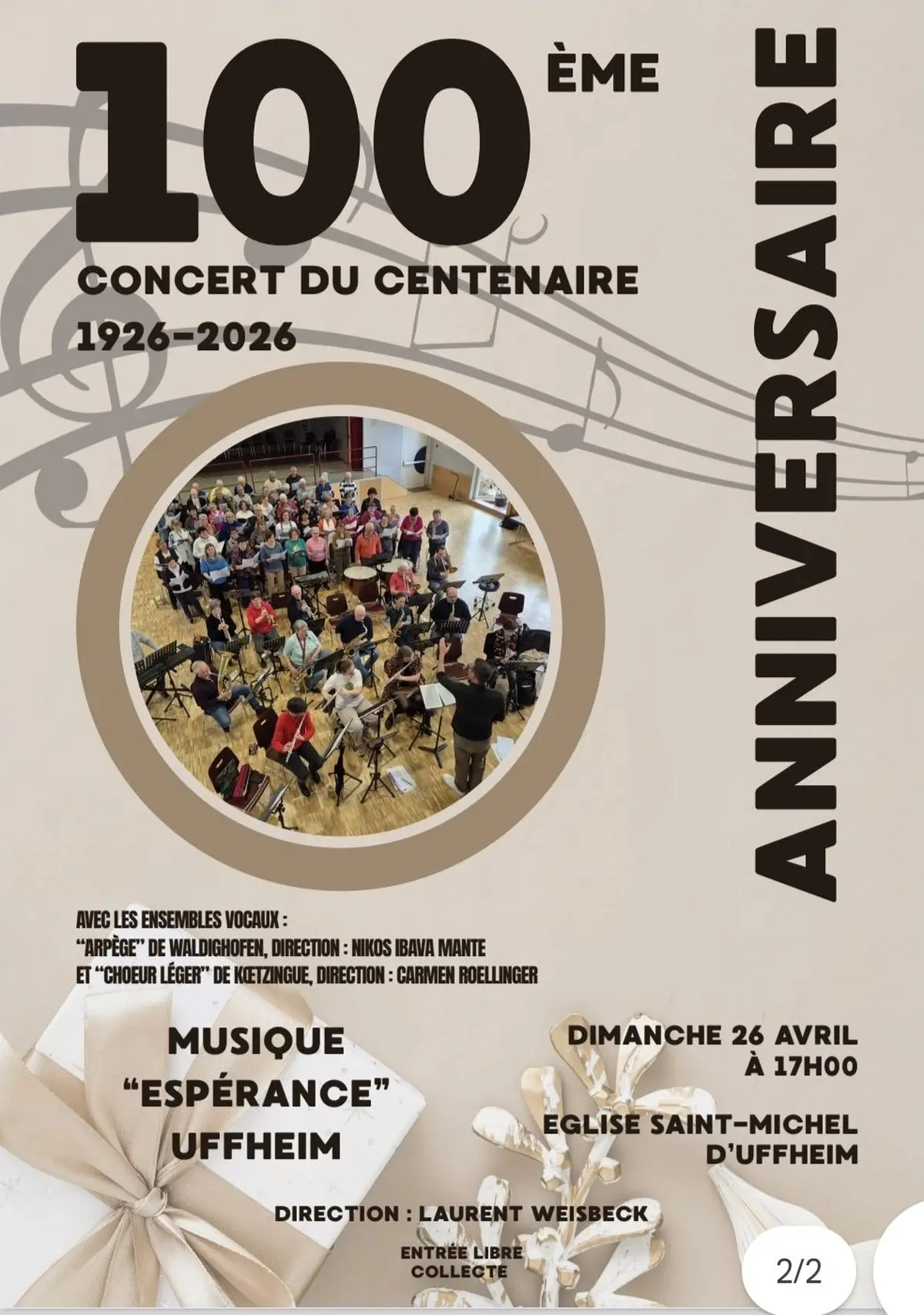 Concert du centenaire de la musique Espérance de Uffheim  