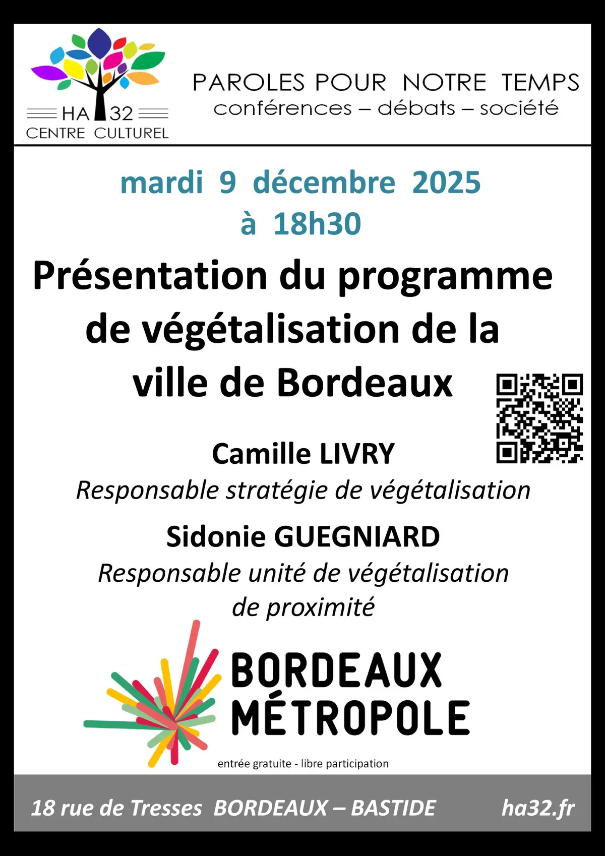 Présentation du programme de végétalisation de la ville de Bordeaux