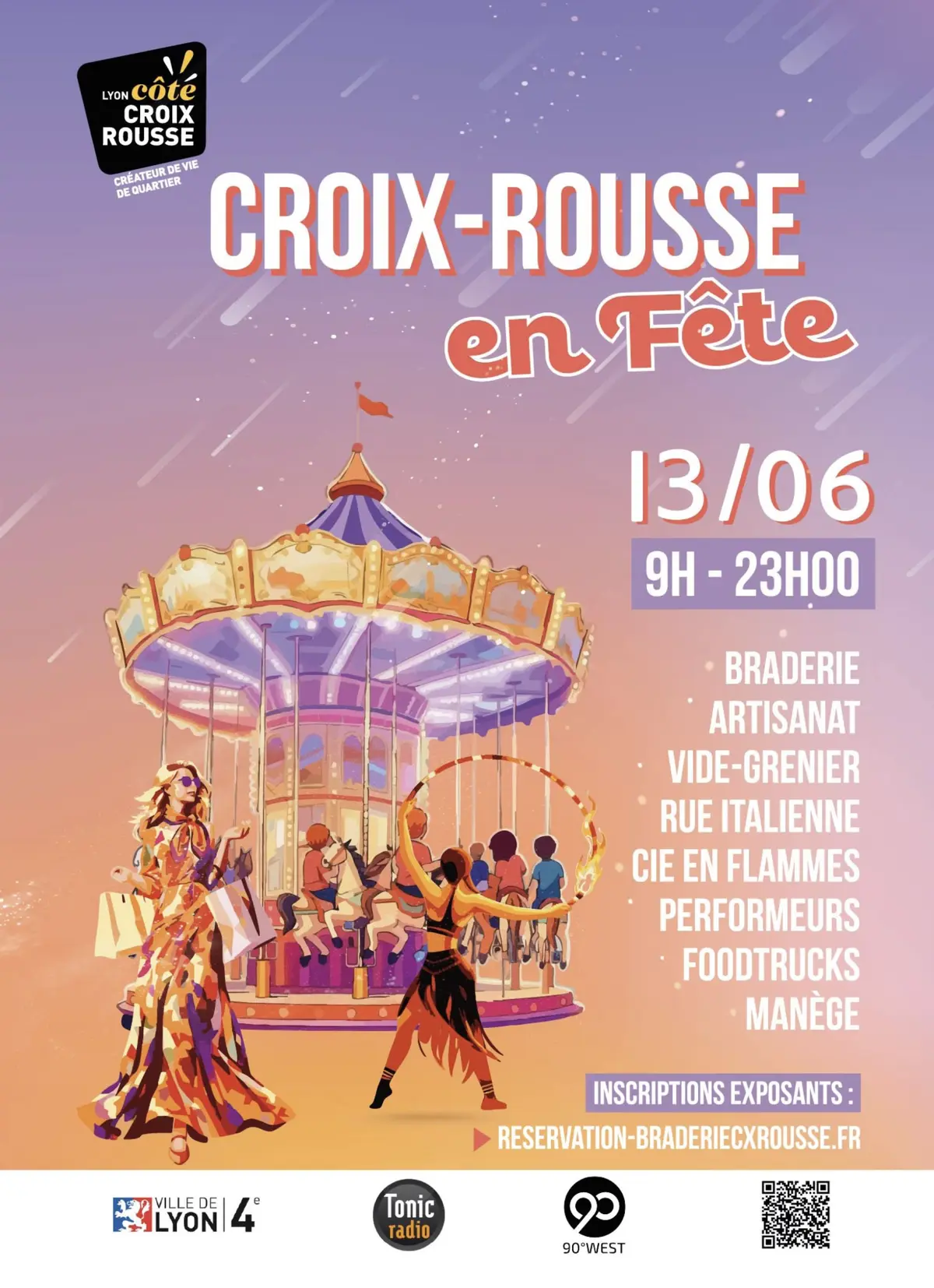 Braderie et vide-grenier Croix-Rousse en fête : 13 juin 2026