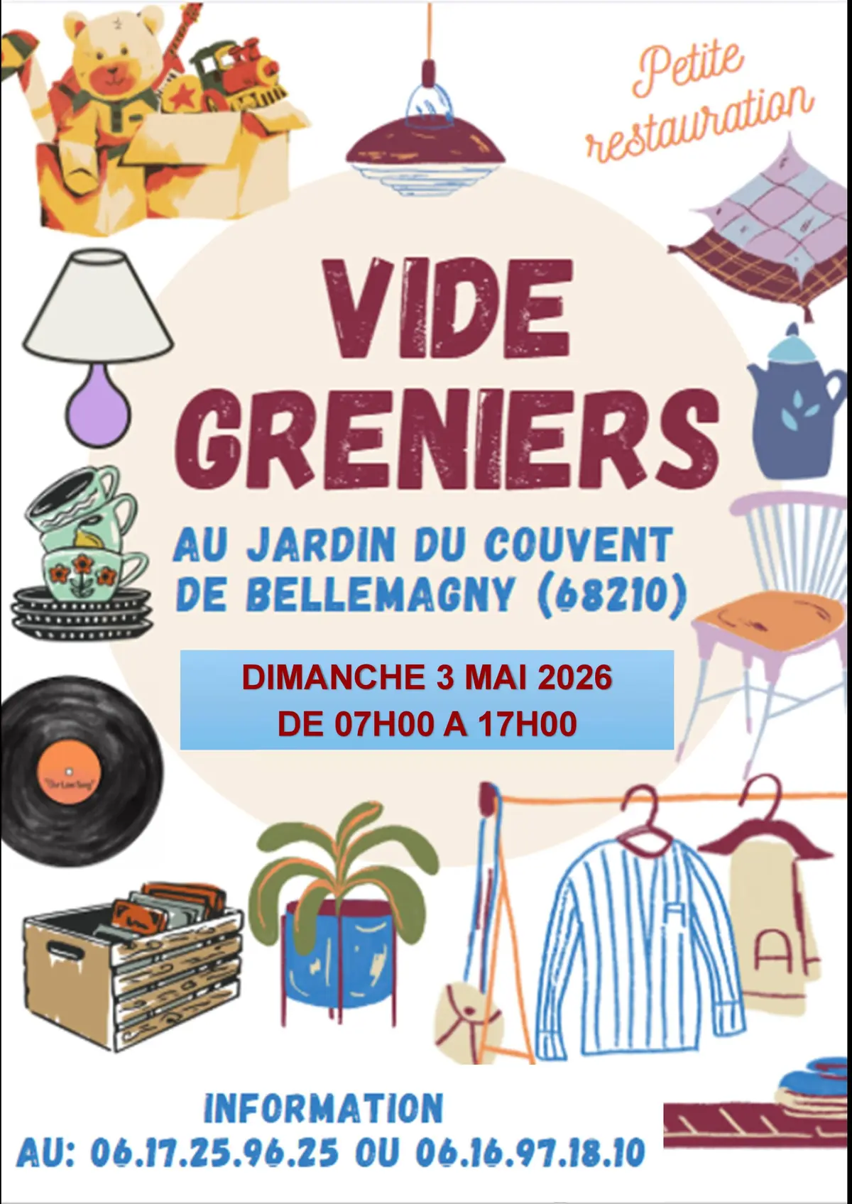 Joli VIDE GRENIER - Couvent de BELLEMAGNY 68210- DIMANCHE 3 Mai 2026