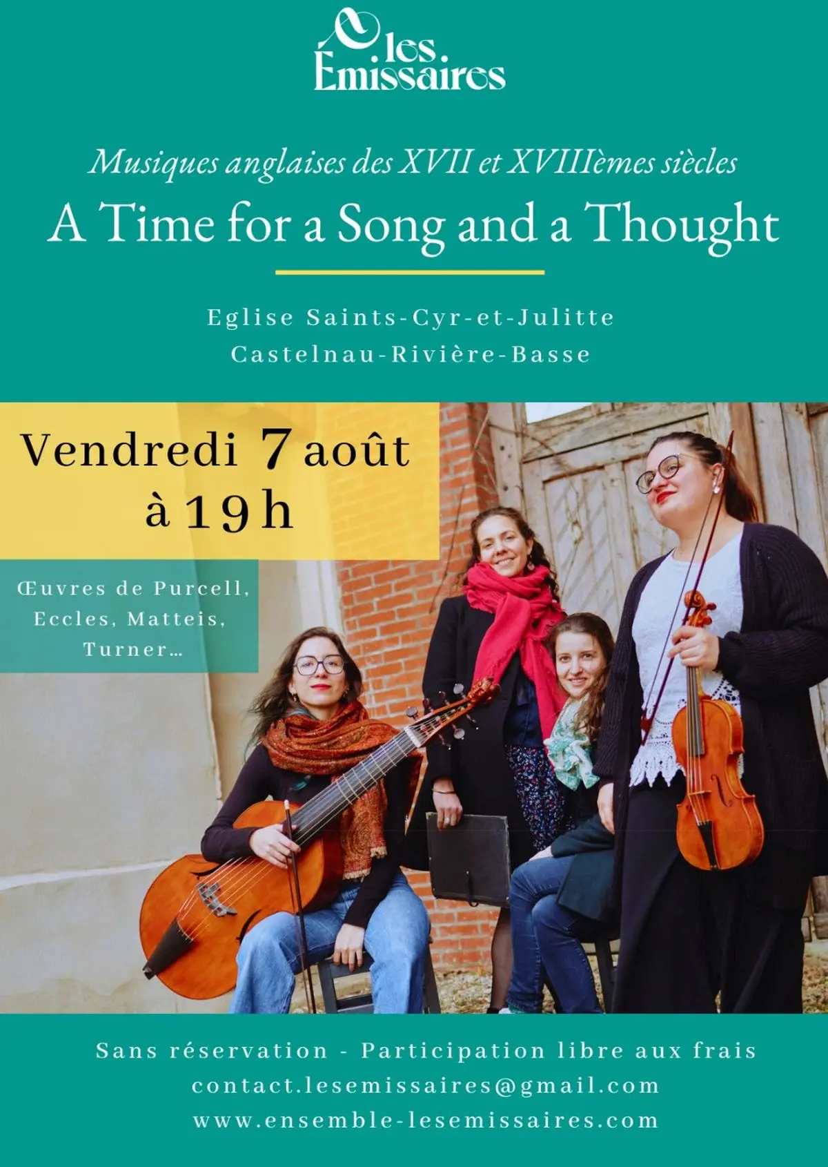 Concert Musique Baroque - A Time for a Song and a Thought 