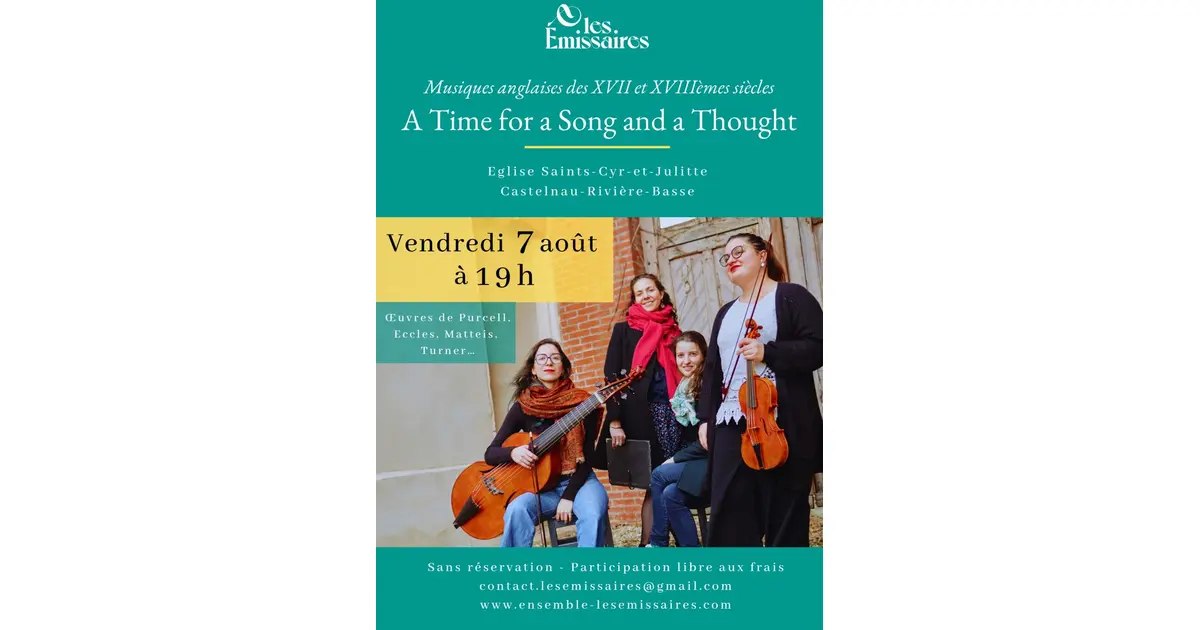 Concert Musique Baroque - A Time for a Song and a Thought