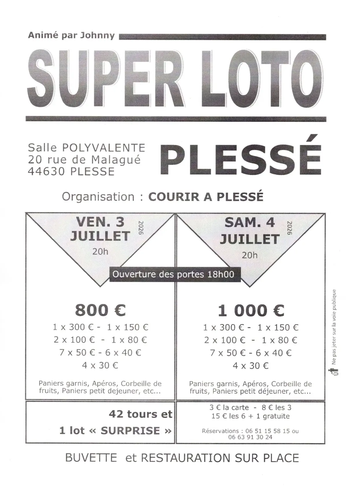 Super loto à Plessé animé par Johnny