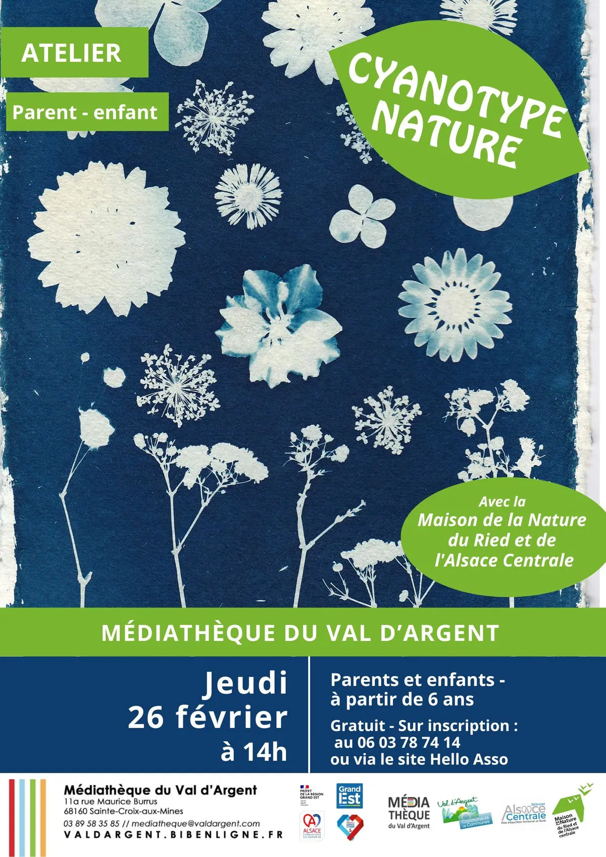 Atelier parent/enfant : cyanotype nature