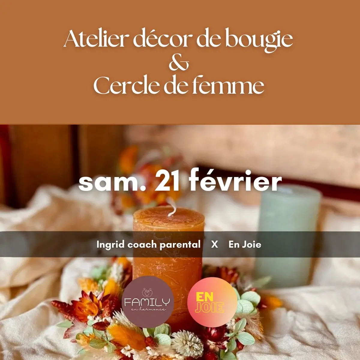 Atelier décor de bougie & cercle de femme