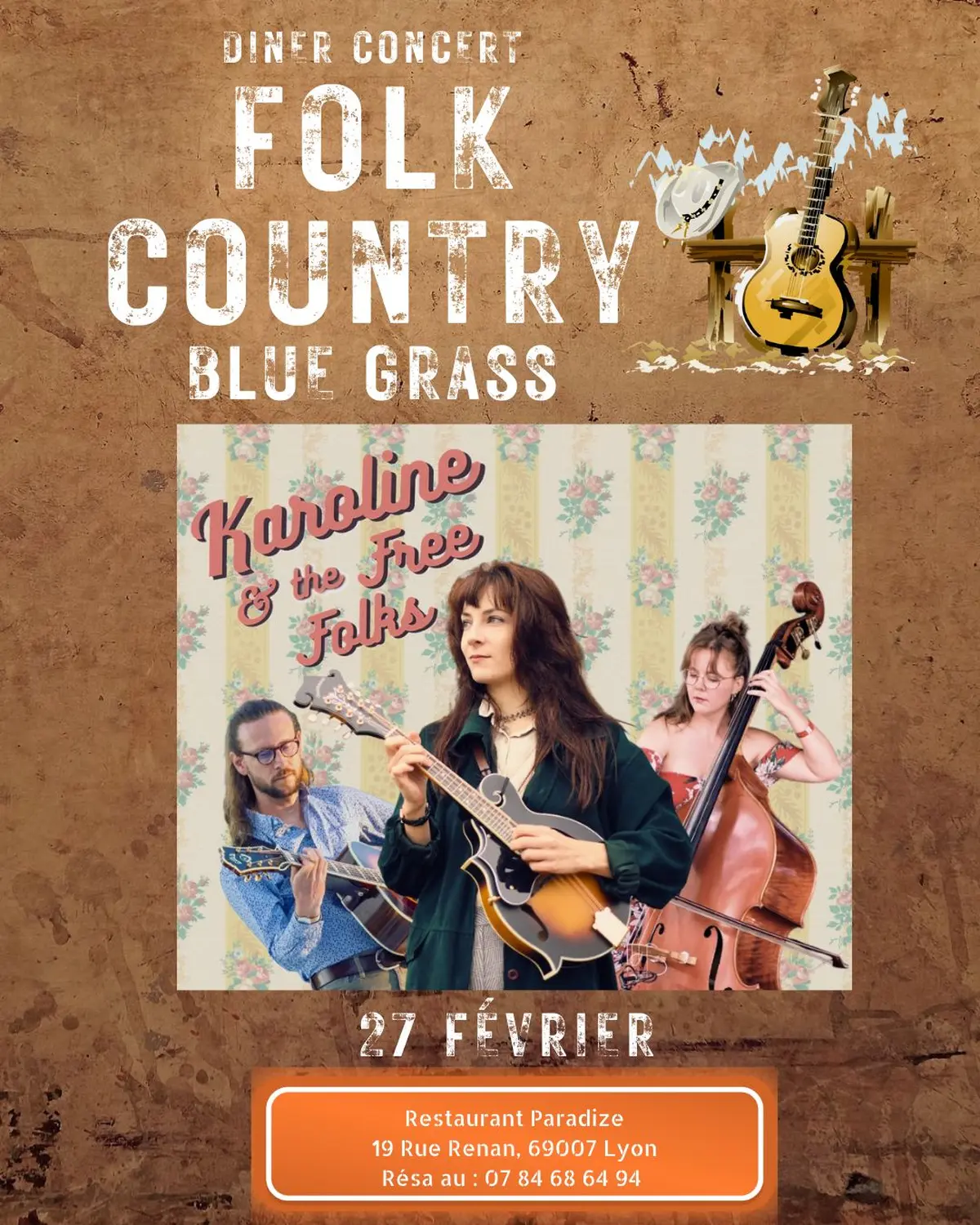 Diner Concert FOLK COUNTRY Blue grass