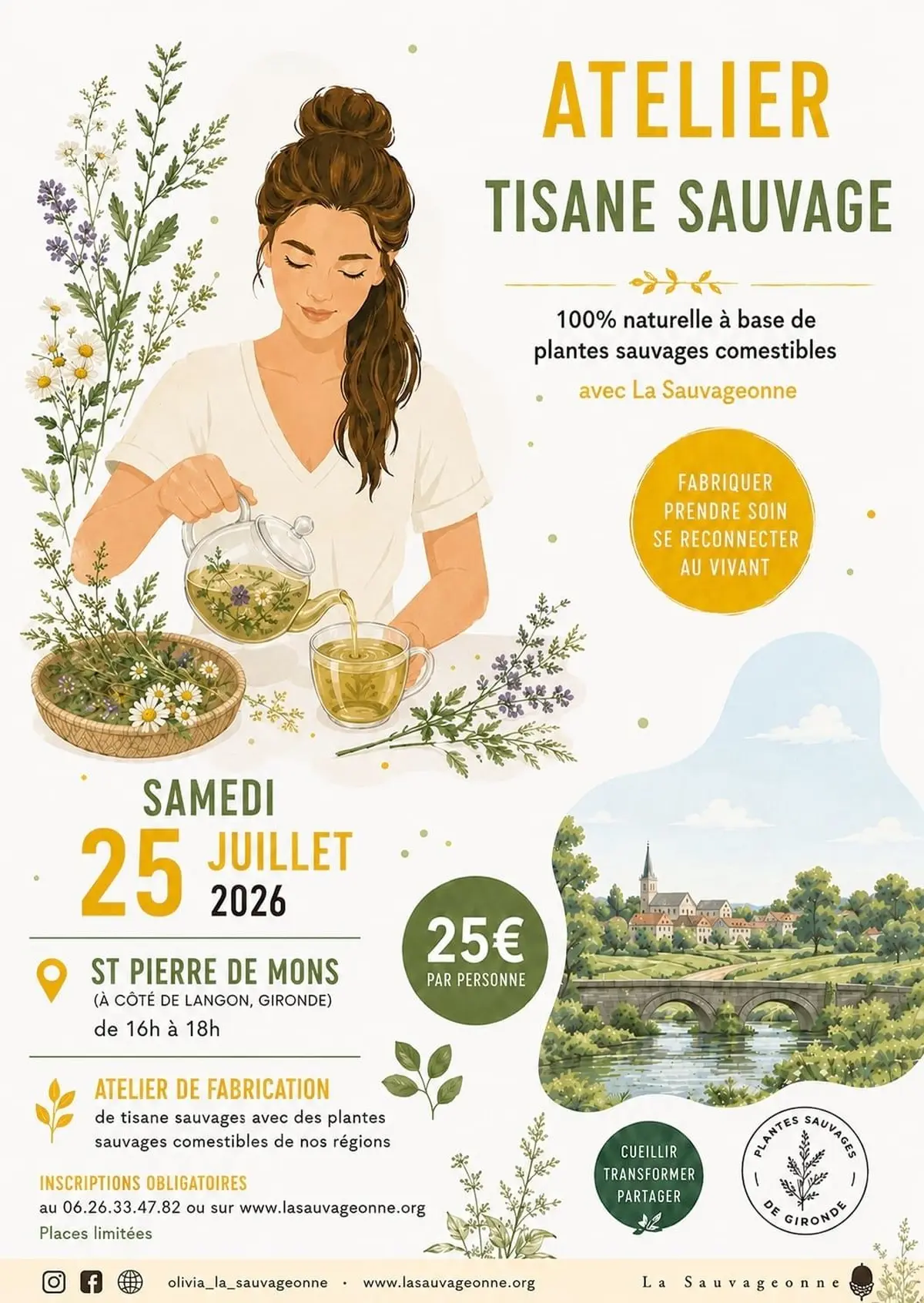 Atelier tisane aux plantes sauvages comestibles et medicinales 