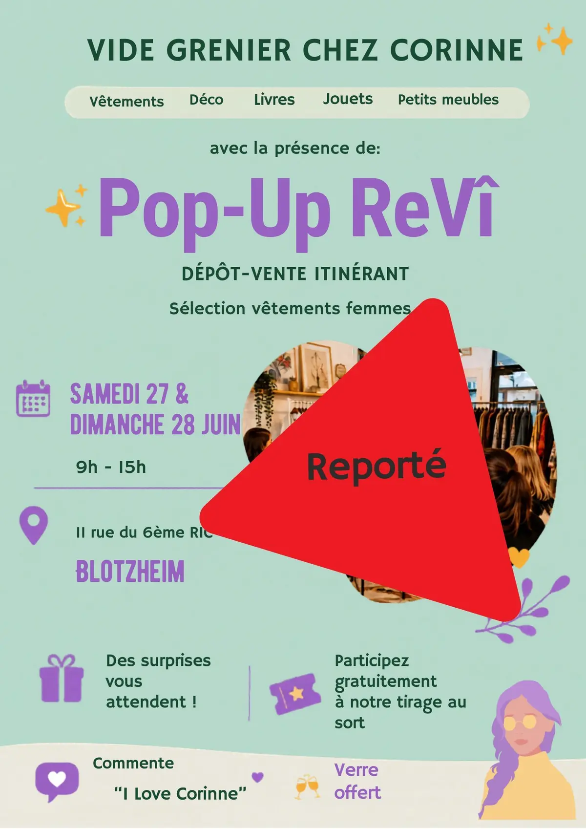 !! Annulé !! Vide grenier chez Corinne feat. PopUp ReVî