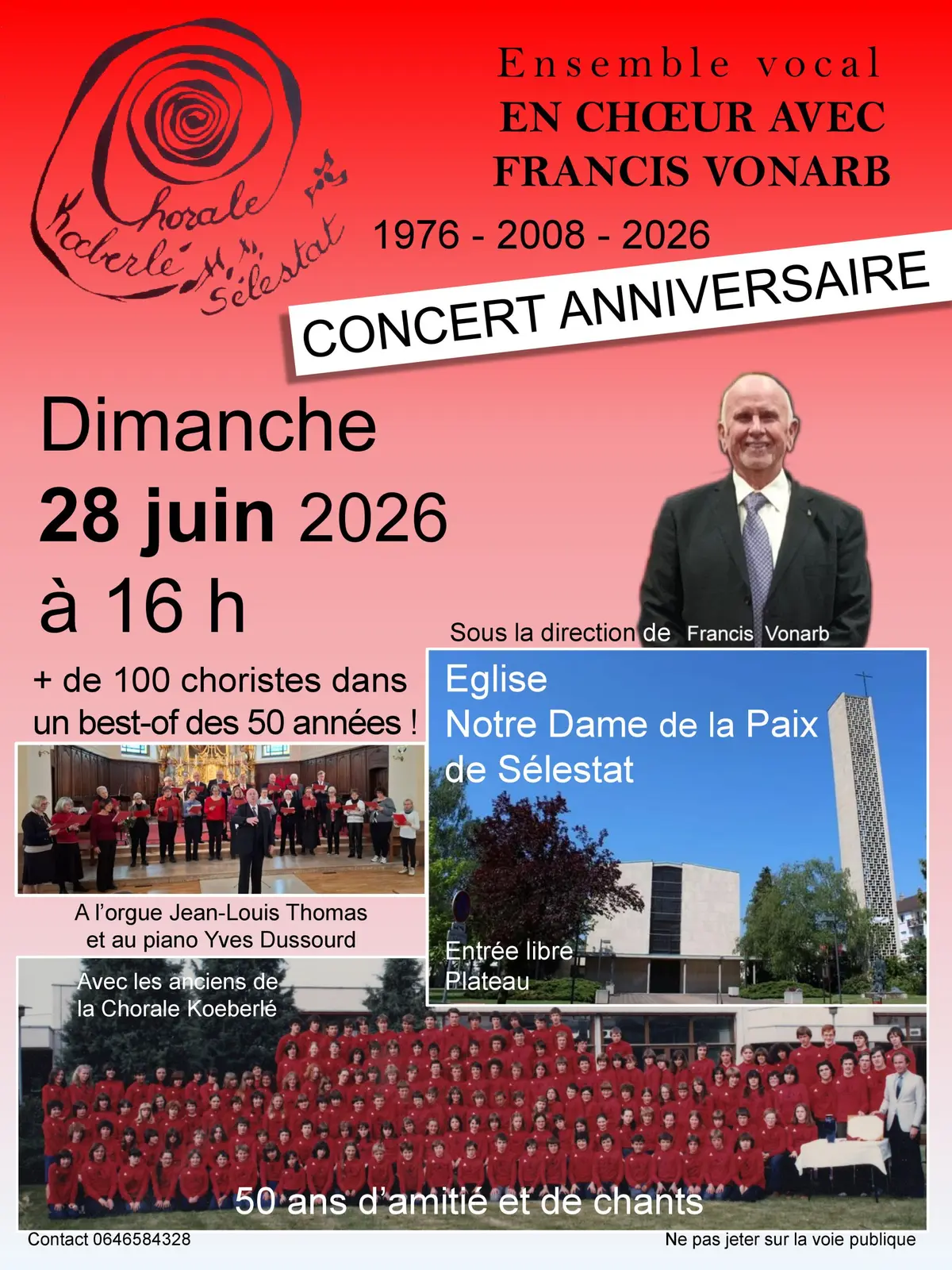 Concert exceptionnel des anciens de la Chorale Koeberlé de Sélestat