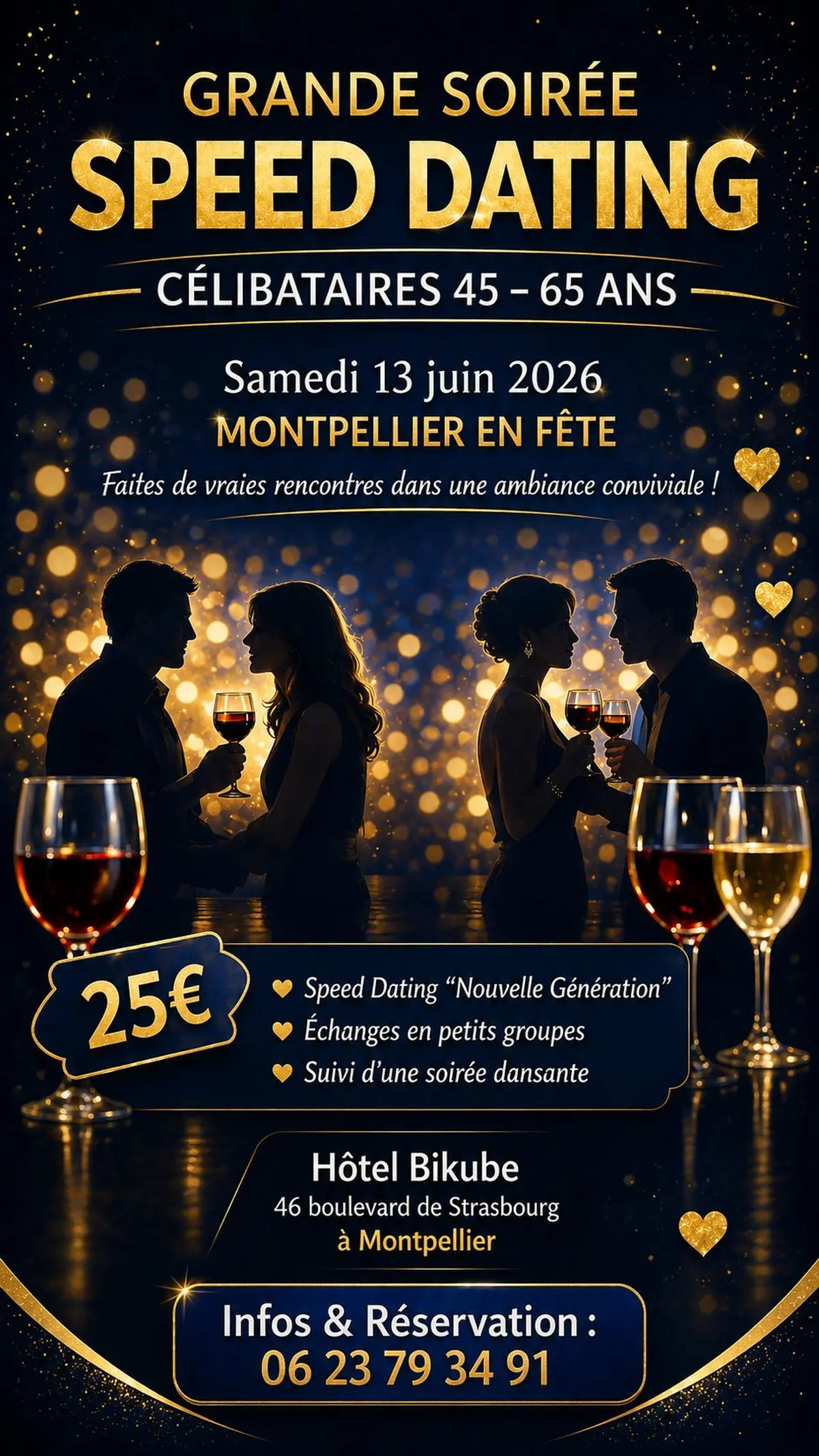 Soirée célibataires + Speed Dating 45-65 ans