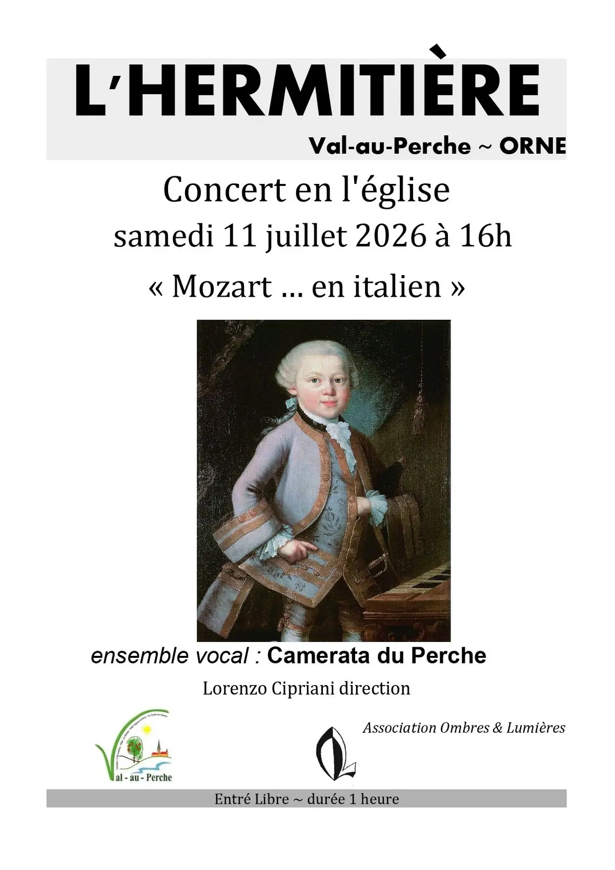 Camerata du Perche en concert : Mozart en italien