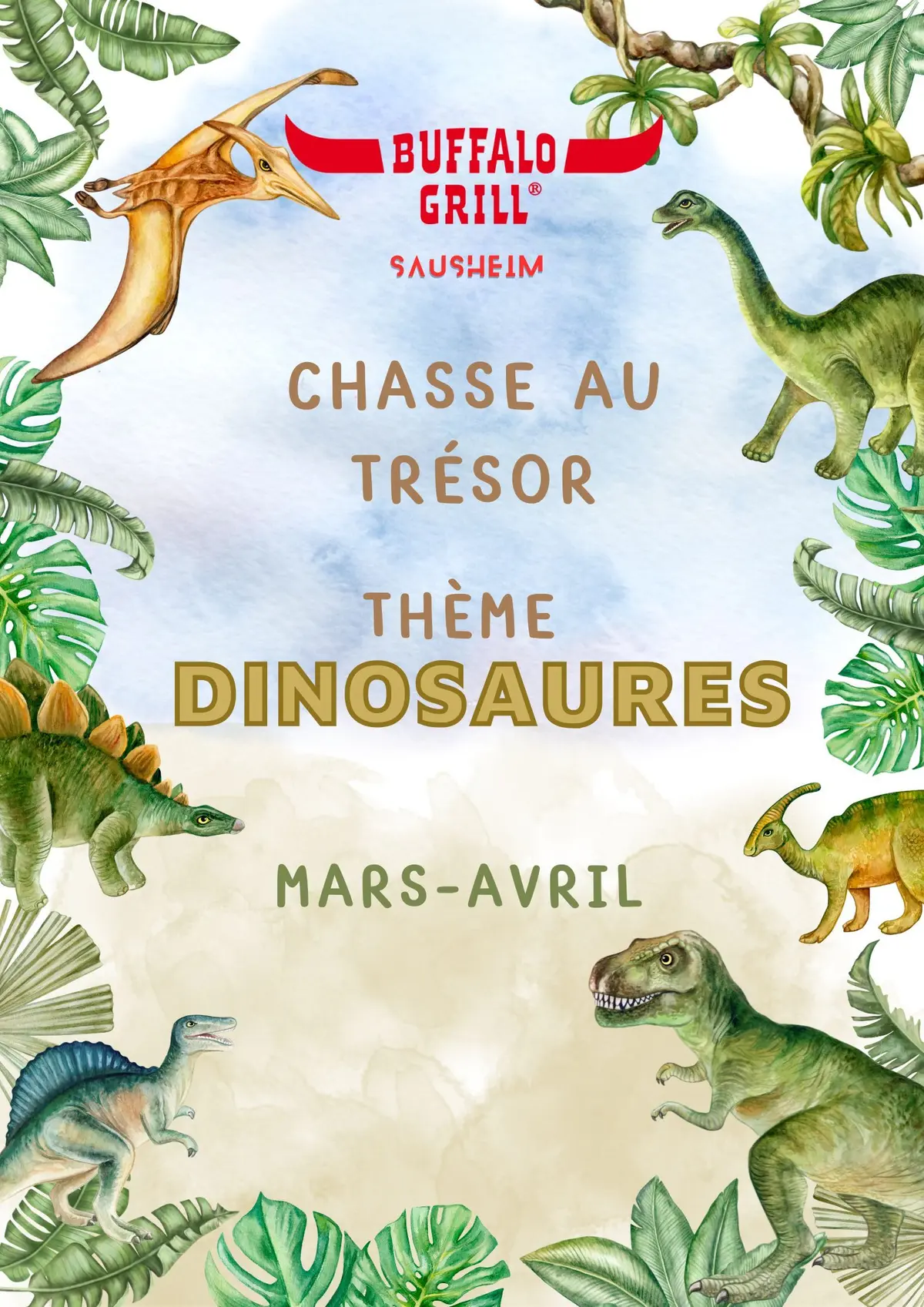chasse au trésor des dinosaures au buffalo grill sausheim