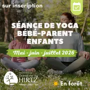 Séances yoga bébé-parent et enfant en plein forêt au Domaine du Hirtz