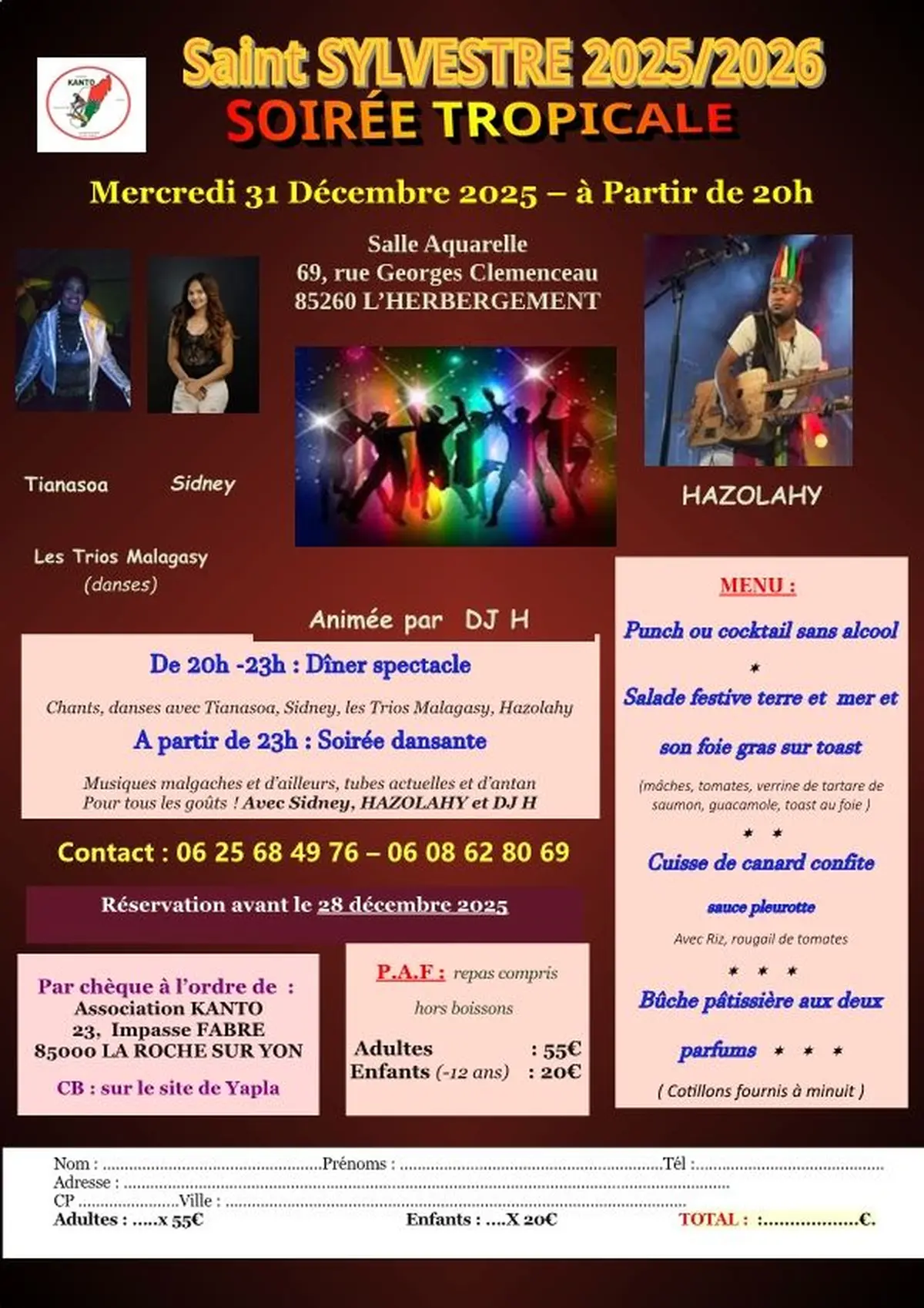 Réveillon de la saint Sylvestre ambiance tropicale