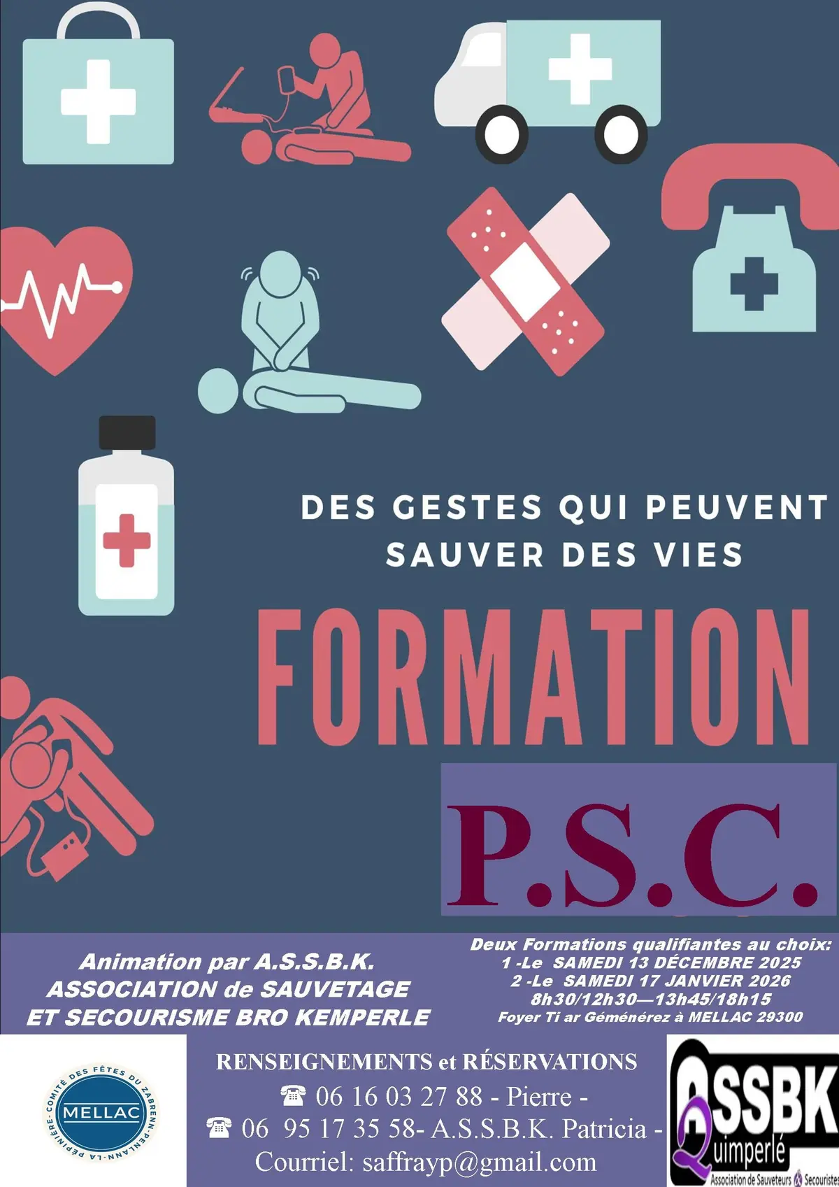 Deux formations P.S.C. Premiers Secours Citoyen