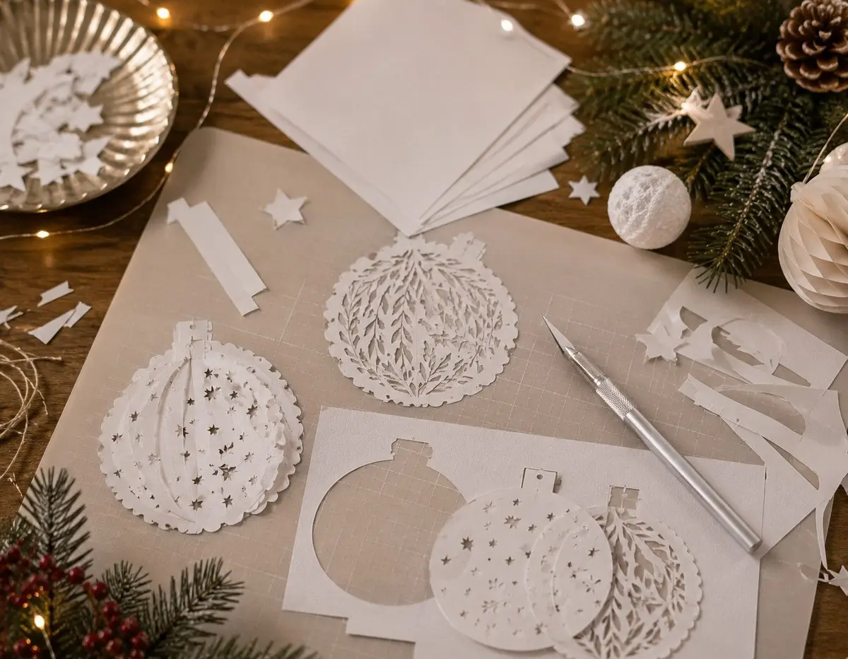 Atelier de Noël : Boule de Noël 3D en papier découpé 
