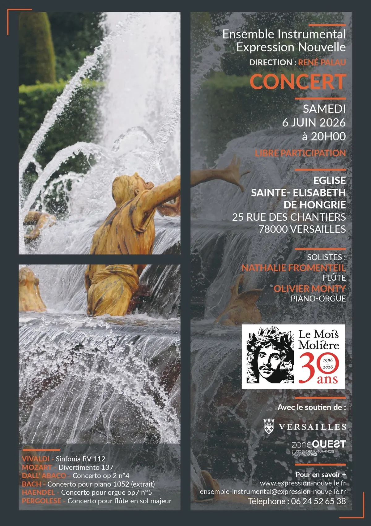 Concert musique baroque et classique dans le cadre du Mois Molière à Versailles