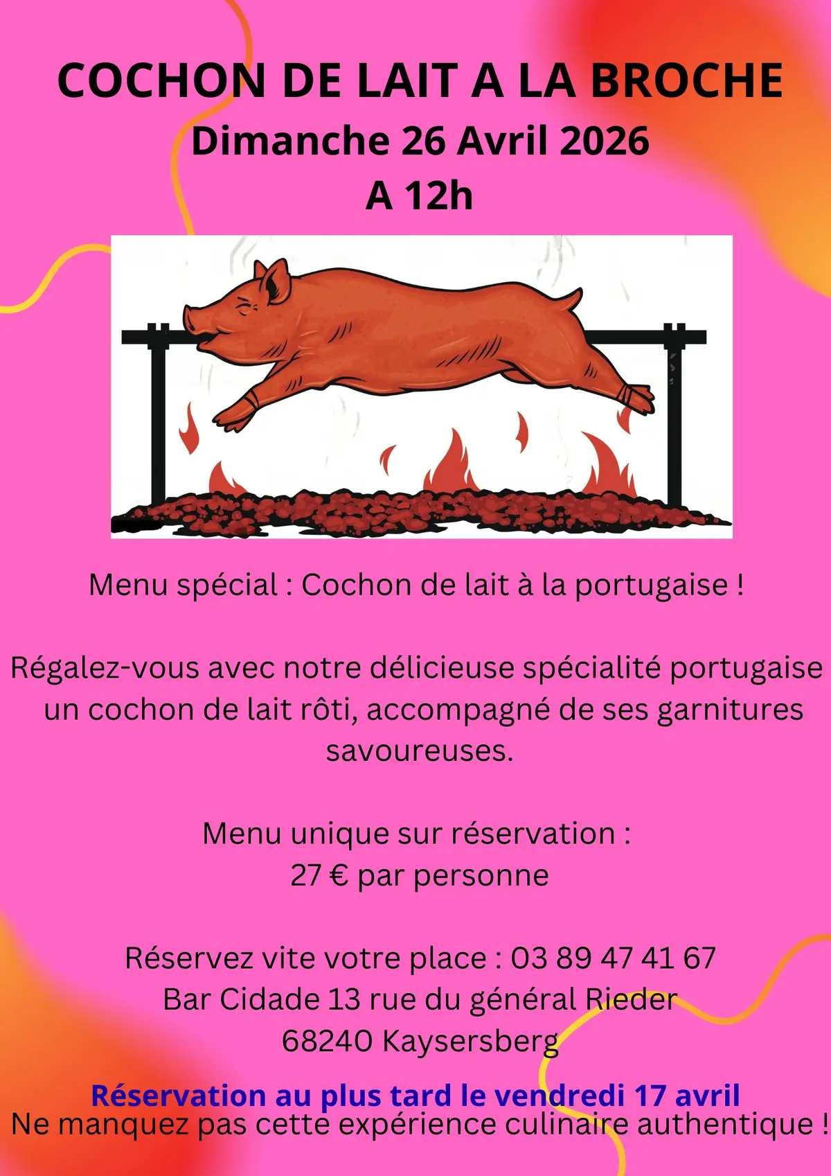 Cochon de lait au Bar Cidade