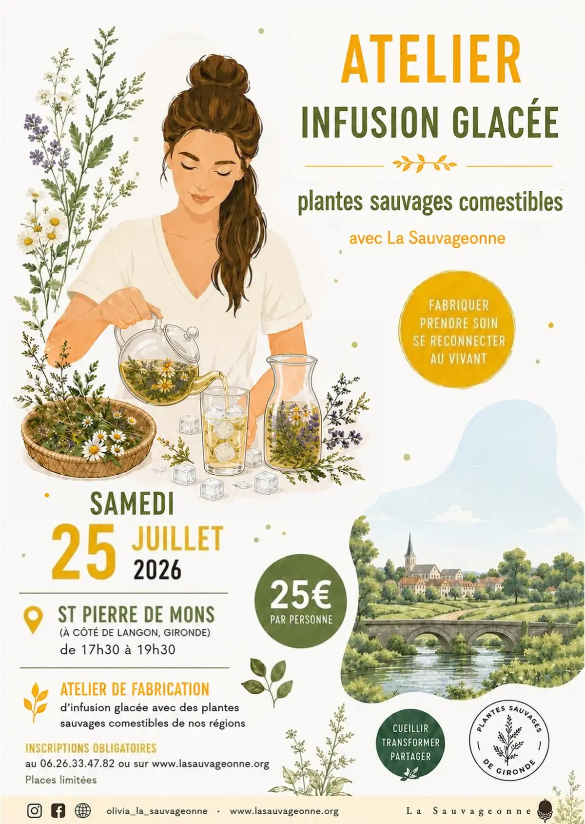 Atelier infusion glacée aux plantes sauvages comestibles et médicinales 
