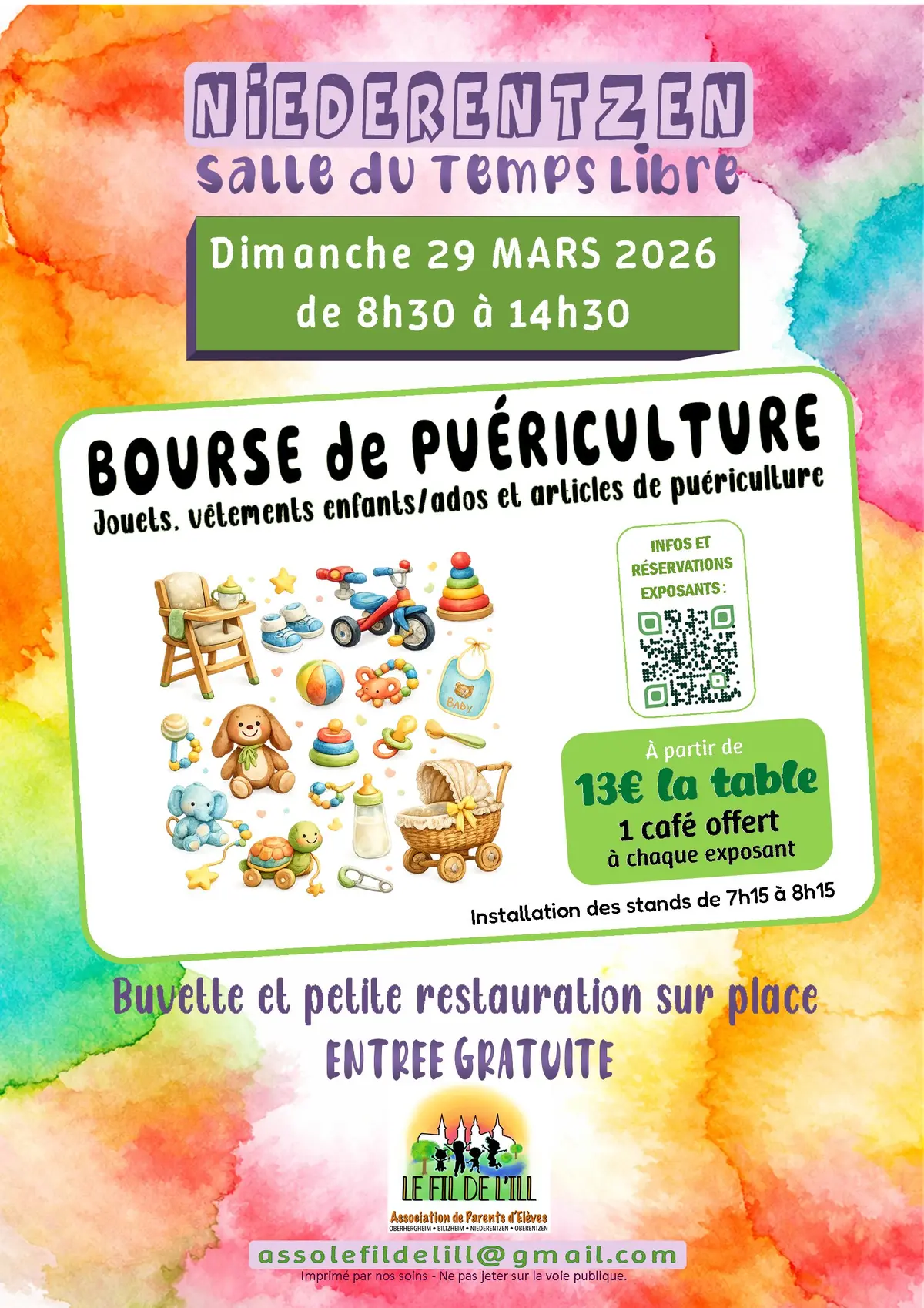 Bourse de puériculture: jouets + vêtements enfants et maternité (COMPLET)