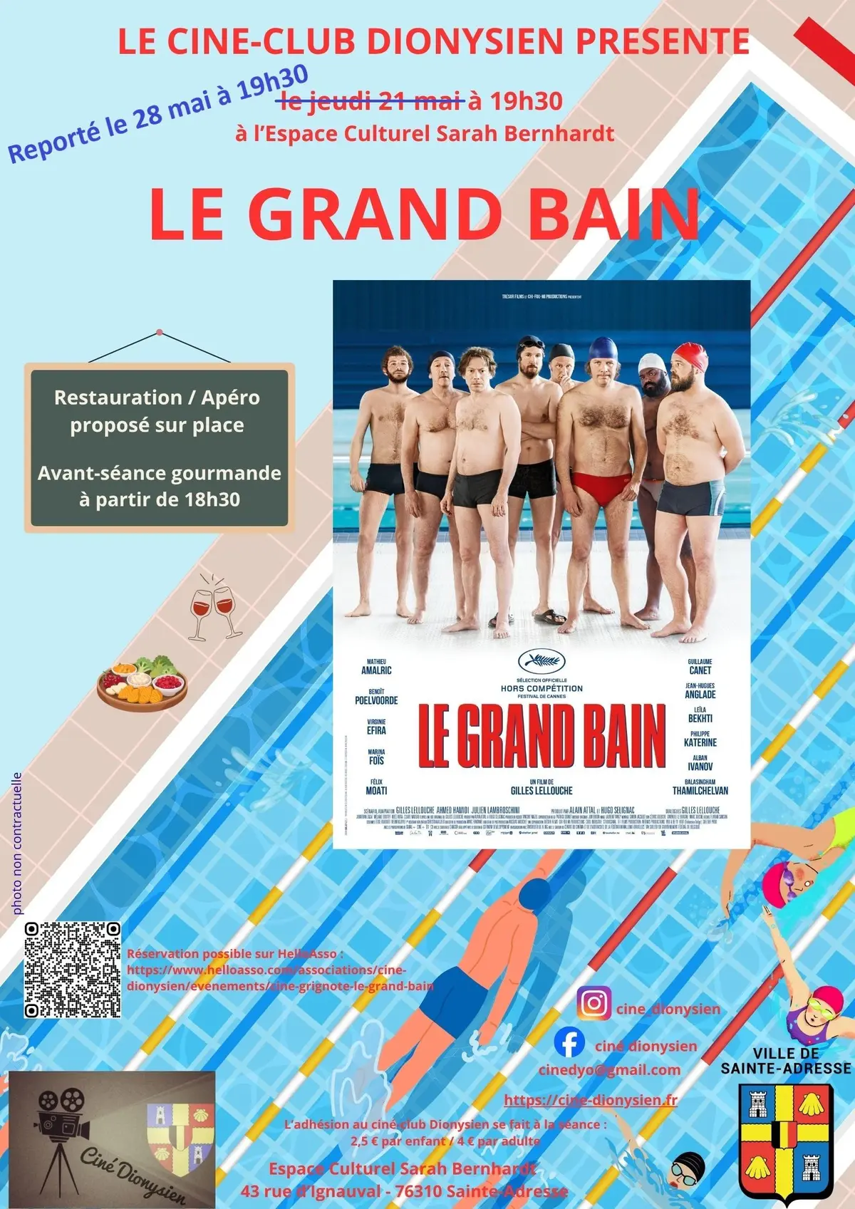 Soirée ciné-grignote : Le grand bain - Ciné club Dionysien