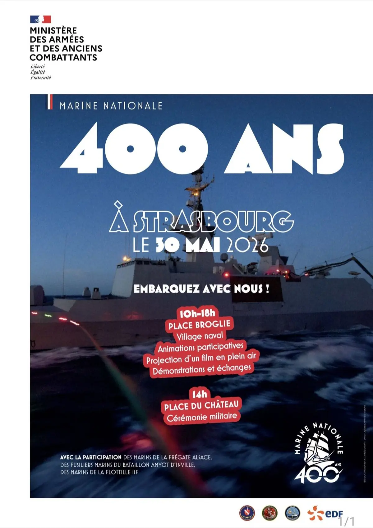 La Marine nationale s’amarre à Strasbourg pour ses 400 ans