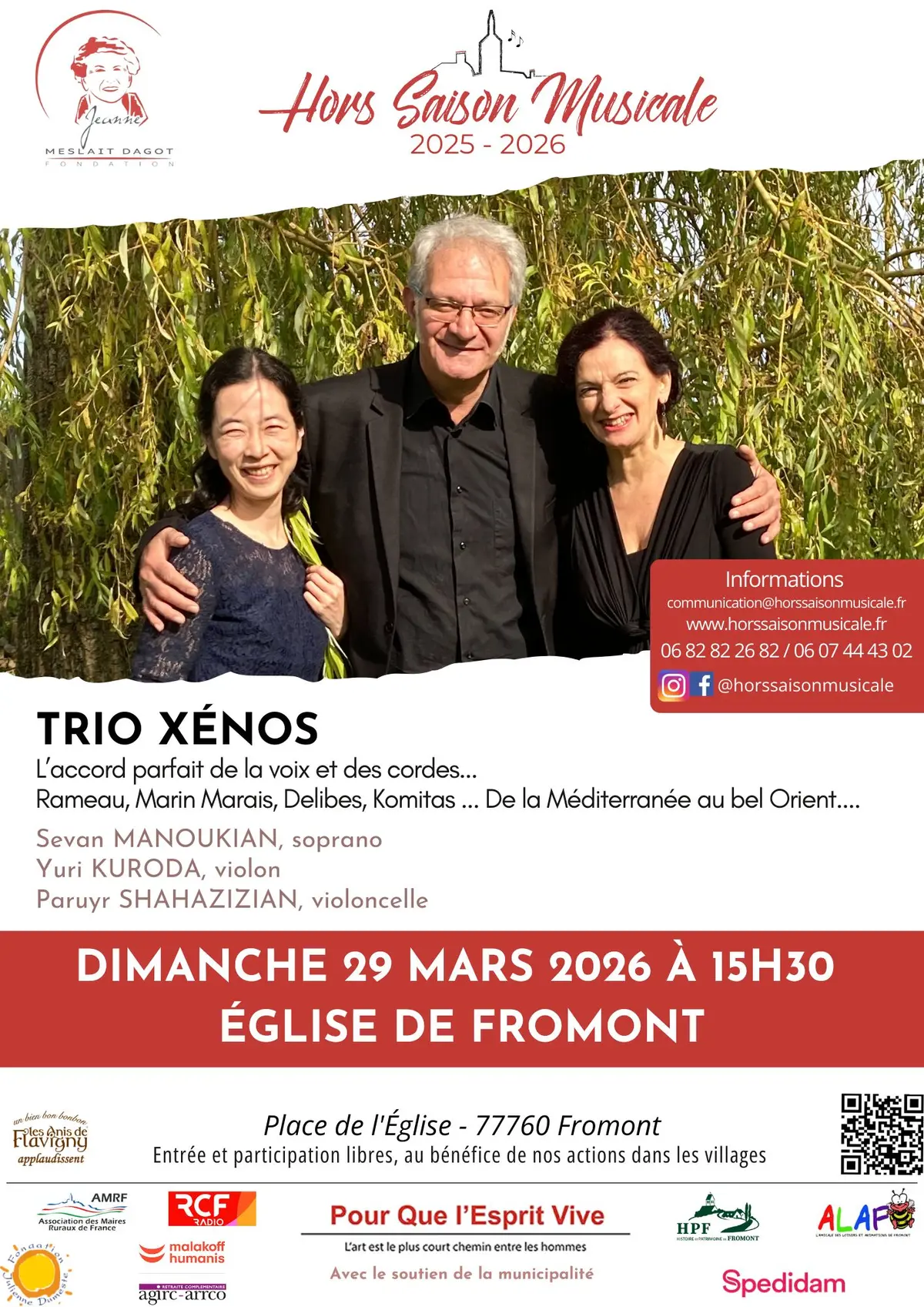 Trio Xénos en concert à Fromont (chant, violon & violoncelle) !
