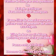 Menu fête des mamans