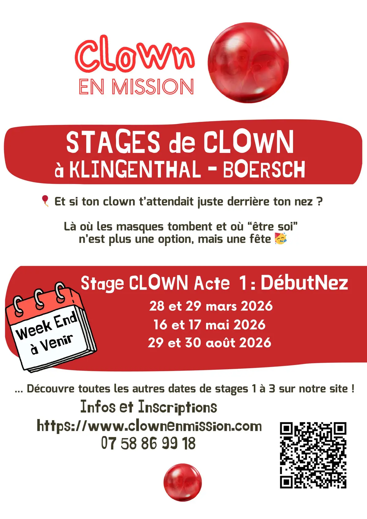 Stage clown acte 1 - Clown débutNez
