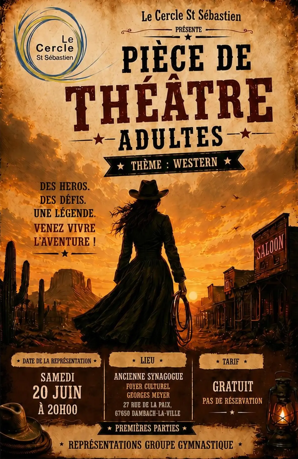 Pièce de théâtre adultes : Thème Western