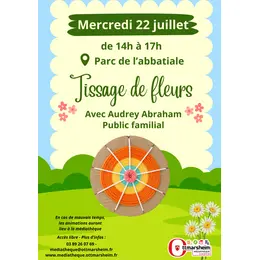 Mediatheque sur l'herbe - Atelier de Tissage de fleurs