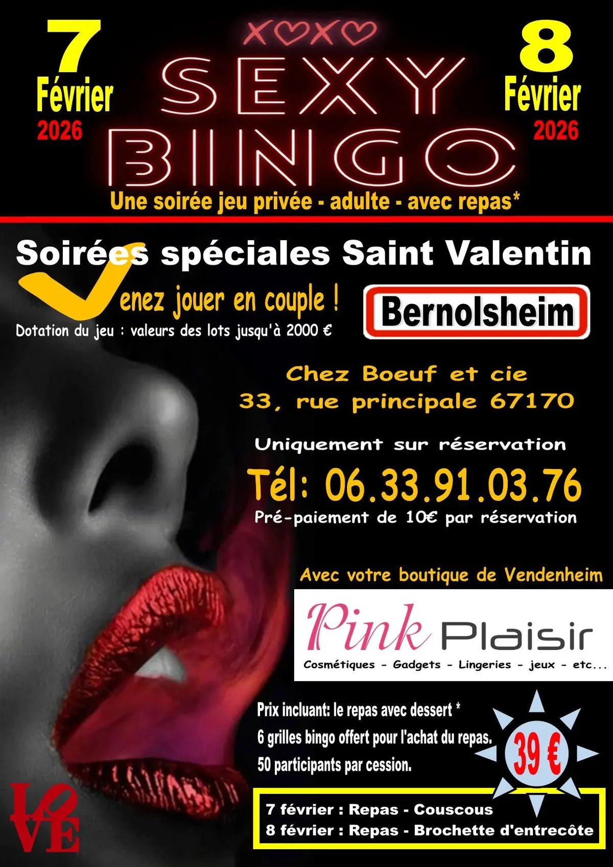 Sexy Bingo avec repas 