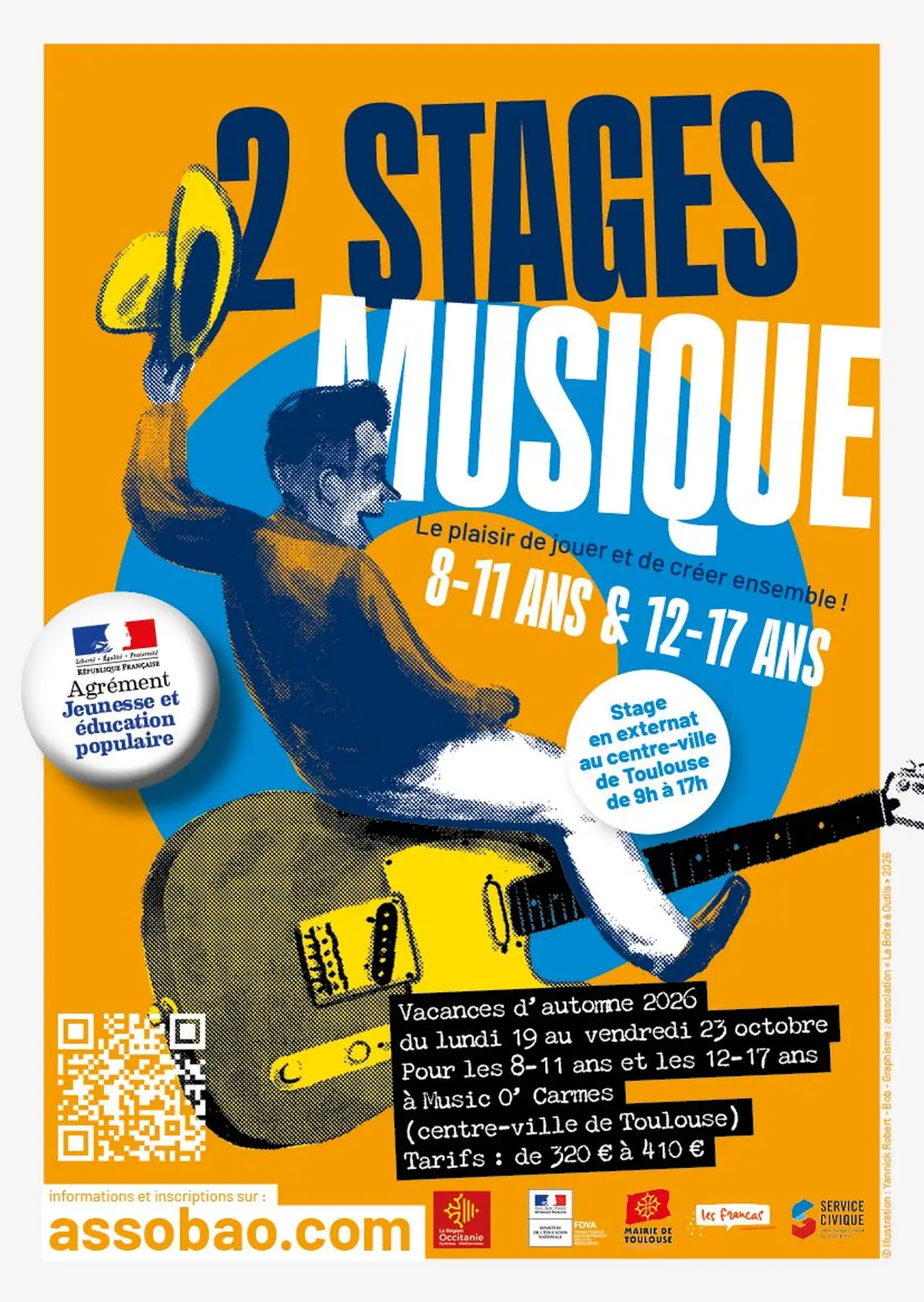 Stage musique ado à Toulouse octobre 2026
