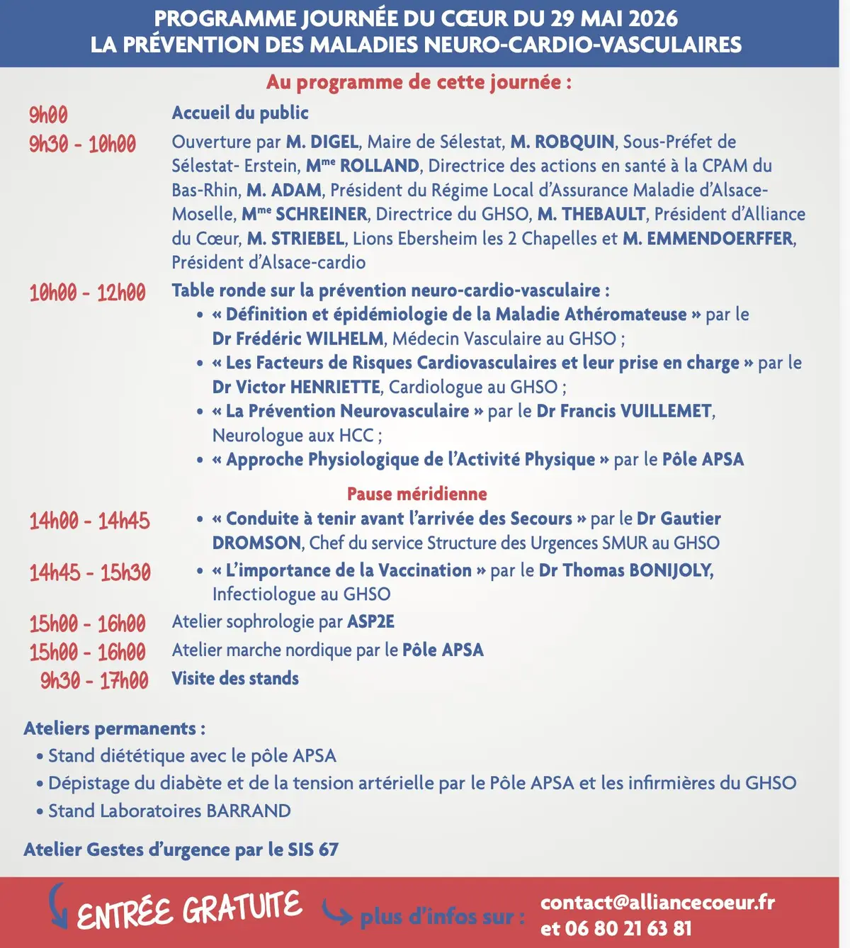 Journée du Coeur à SELESTAT le 29 mai 2026