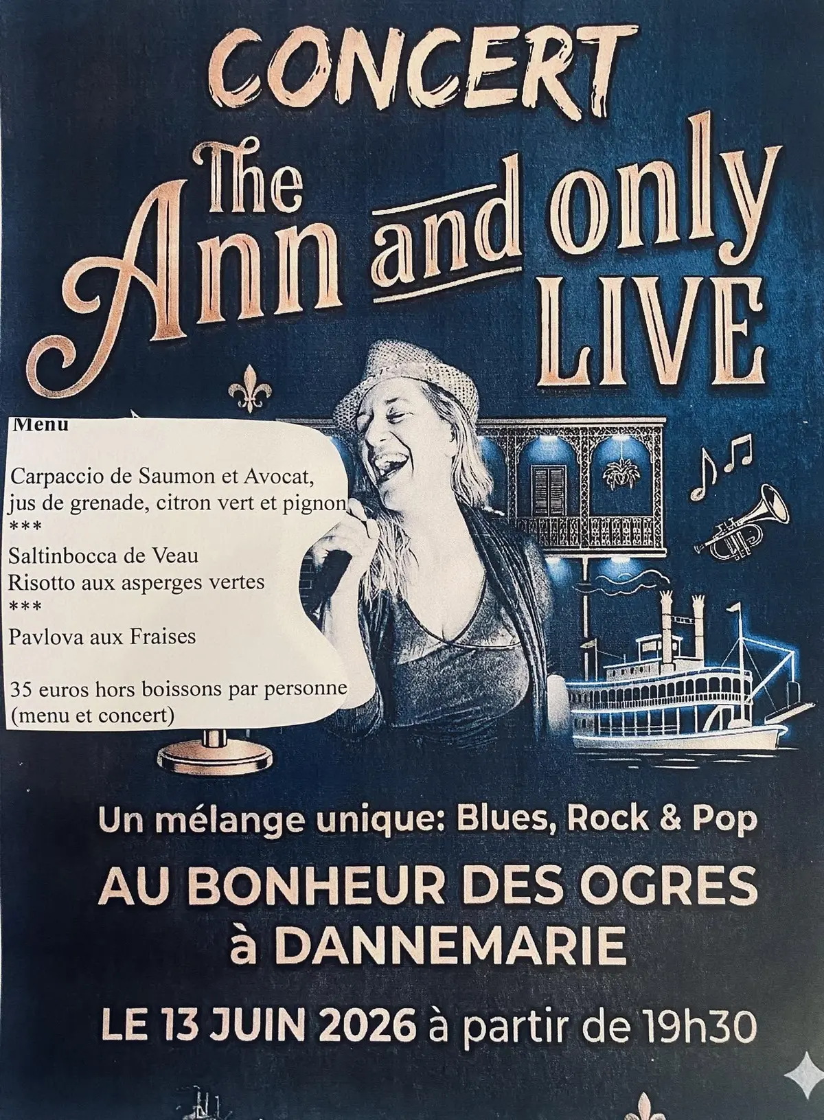 Diner concert The Ann and only live