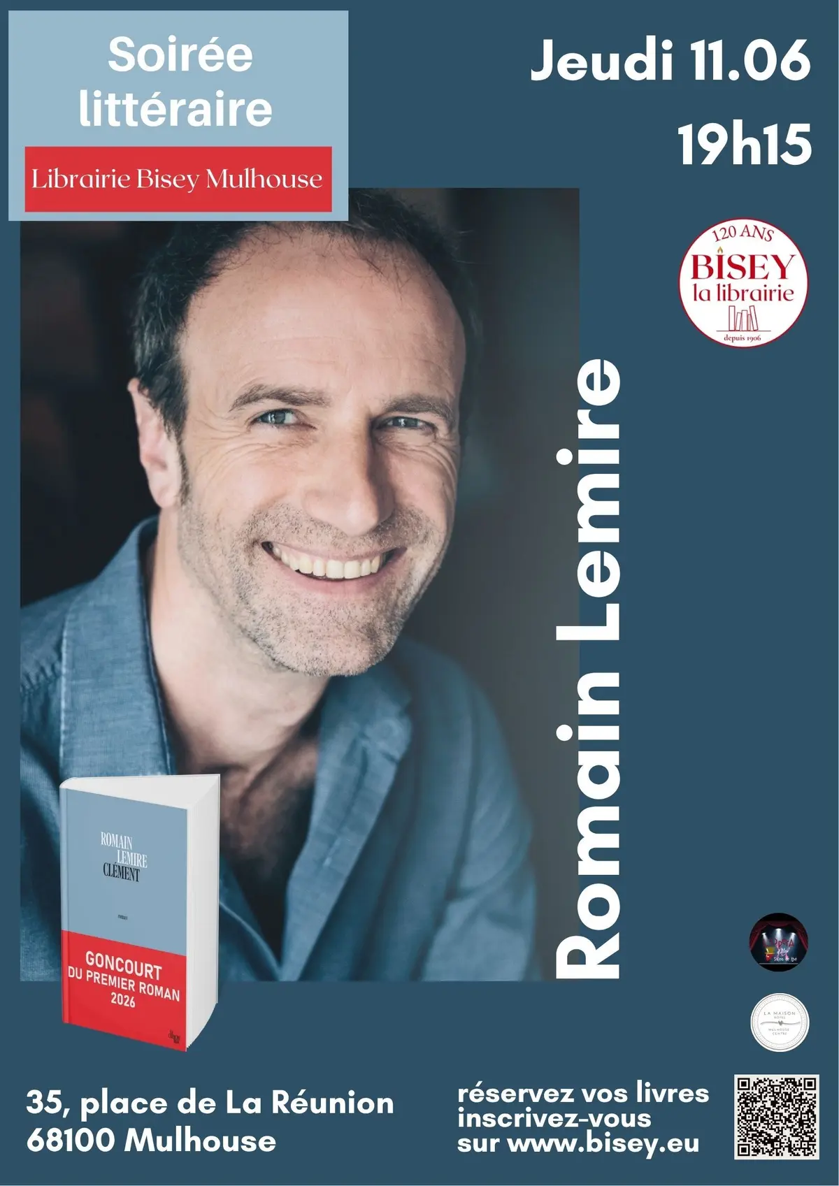 Soirée littéraire avec Romain Lemire - Clément - Prix Goncourt du Premier Roman