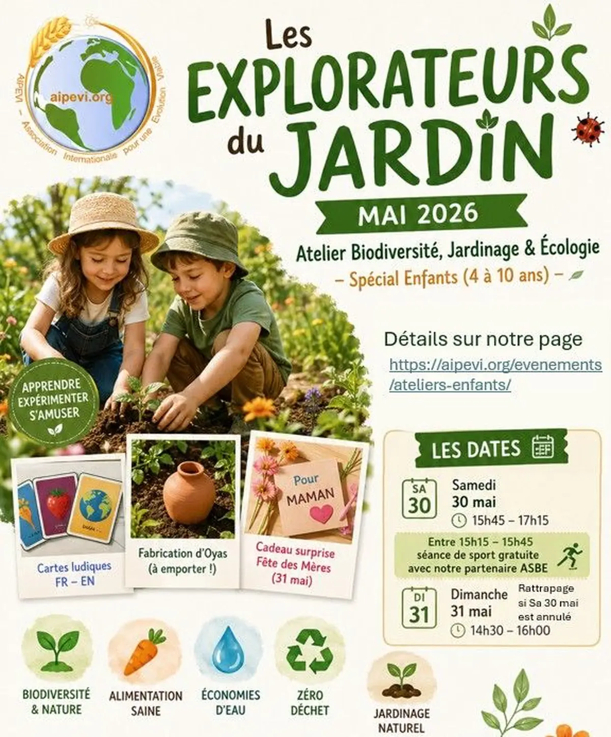 Atelier Les Explorateurs du Jardin pour les grands et les petits