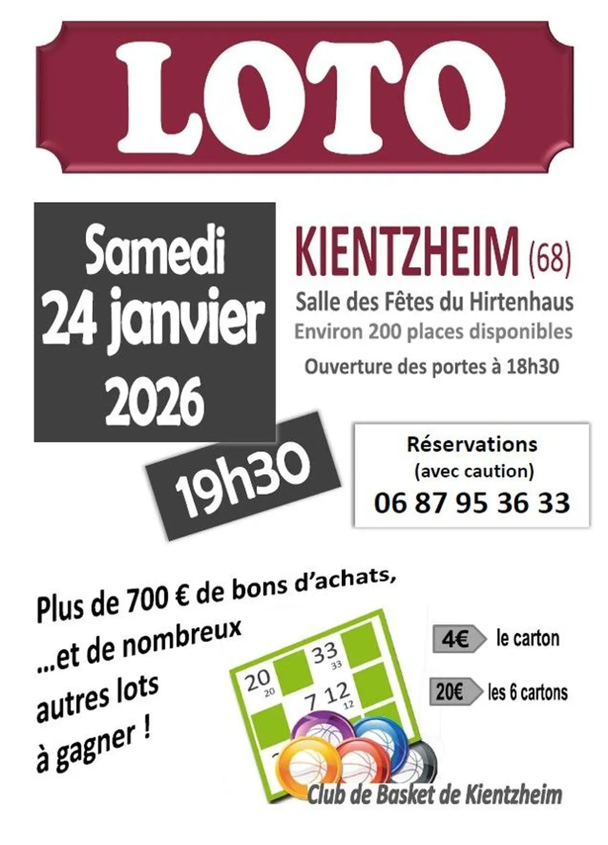 Loto du Club de Basket de Kientzheim(68)