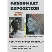 exposition sculpture sur argile  et dessin portrait à Gruson