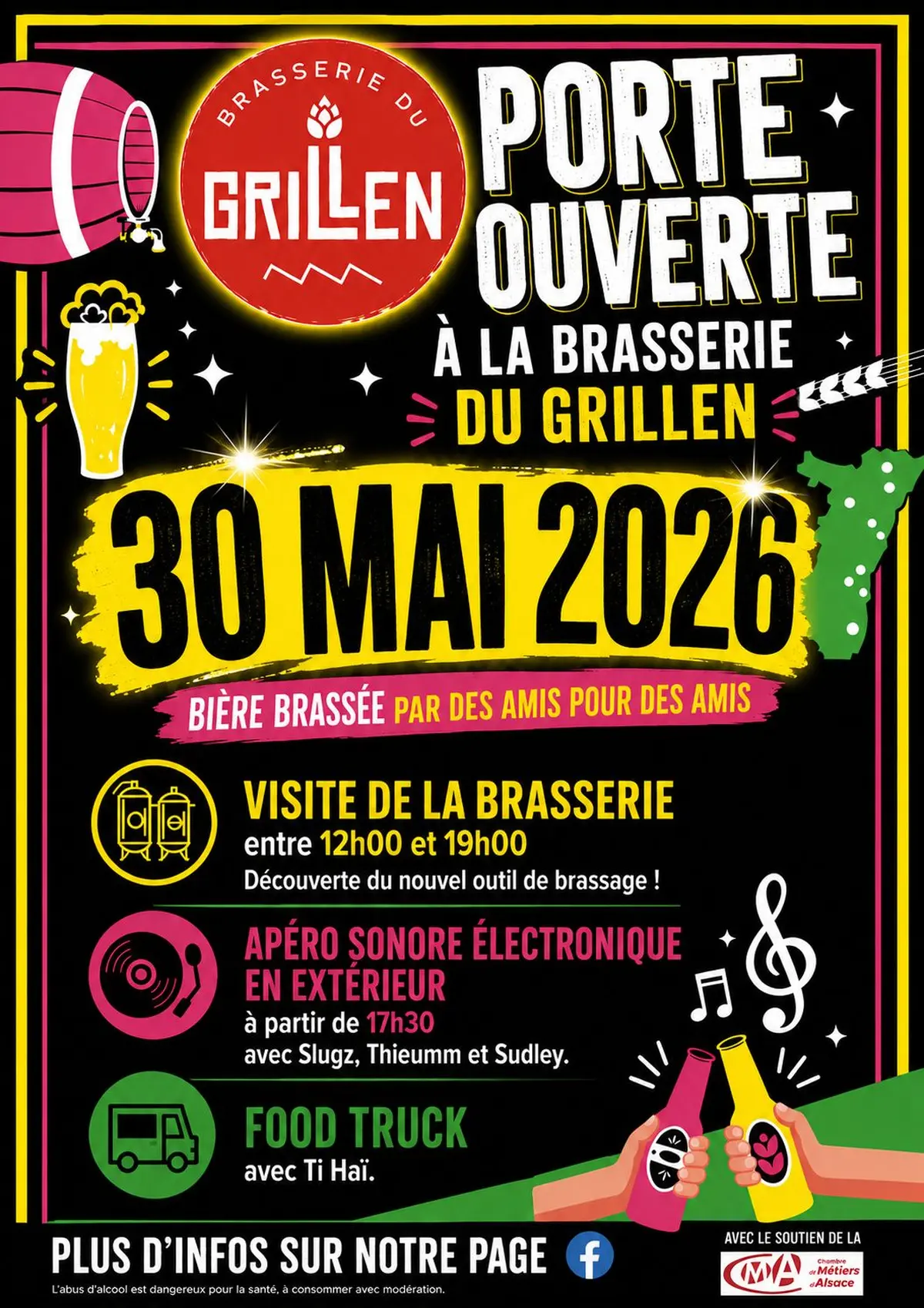 Portes ouvertes (visites, foodtruck, DJ Set) à la brasserie du Grillen