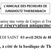 Vente de truites blanches, saumonées ou carpes vendredi saint 3 avril 2026